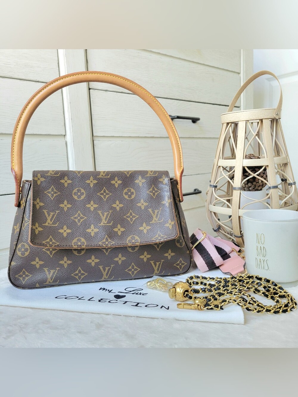 💕DISCONTINUED Very Rare LOUIS VUITTON Looping MINI Shoulder Bag Monogram